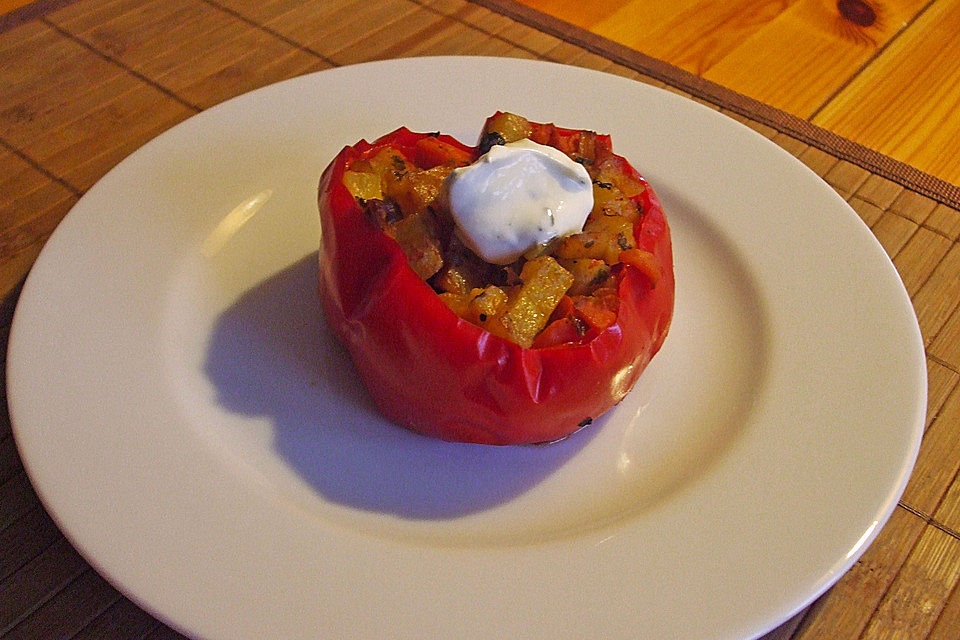 Paprika gefüllt mit Kartoffeln