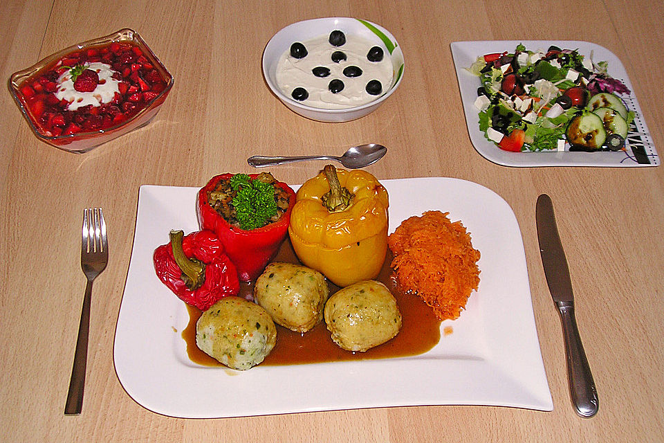 Paprika gefüllt mit Kartoffeln