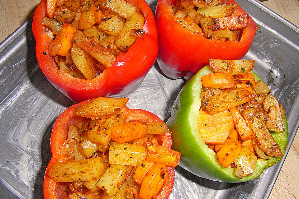 Paprika gefüllt mit Kartoffeln