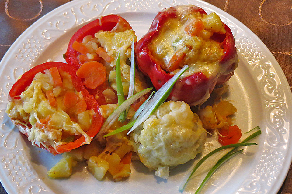 Paprika gefüllt mit Kartoffeln