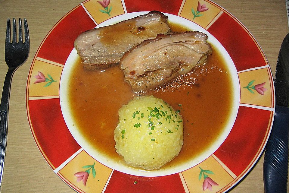 Spanferkelbraten in Biersauce