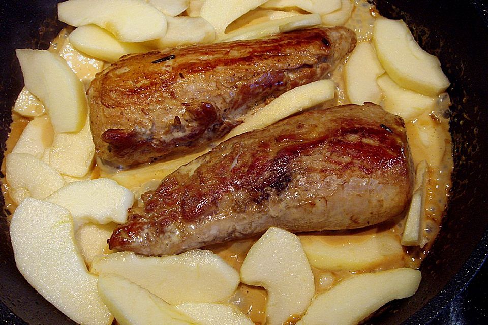 Schweinefilet in Calvadosrahm