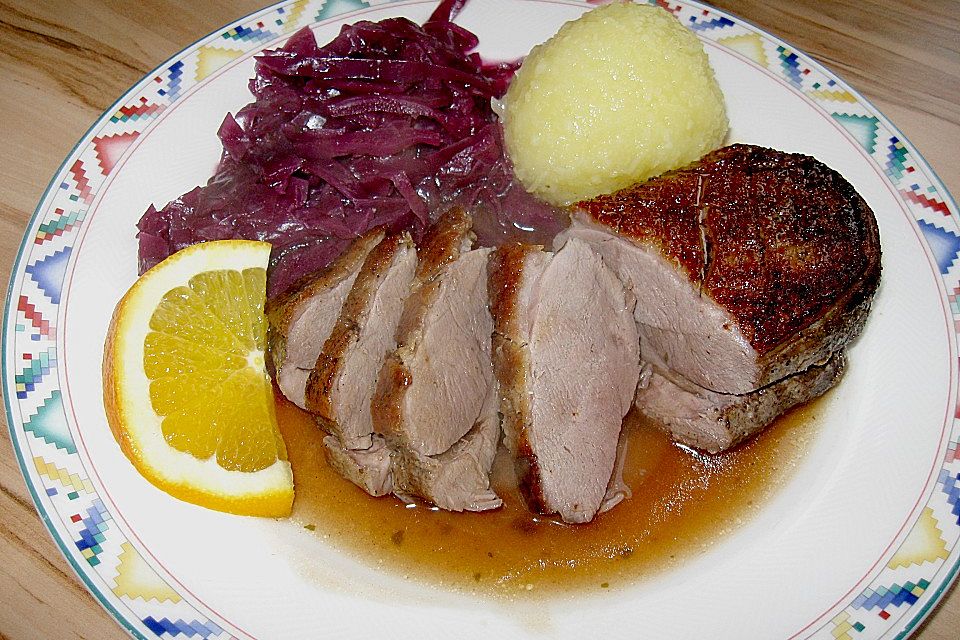 Entenbrust mit Salz - Honig - Kruste