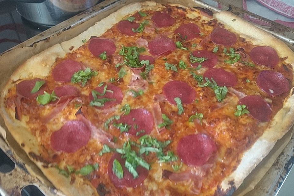 Pizza - Rezept für 8 Personen