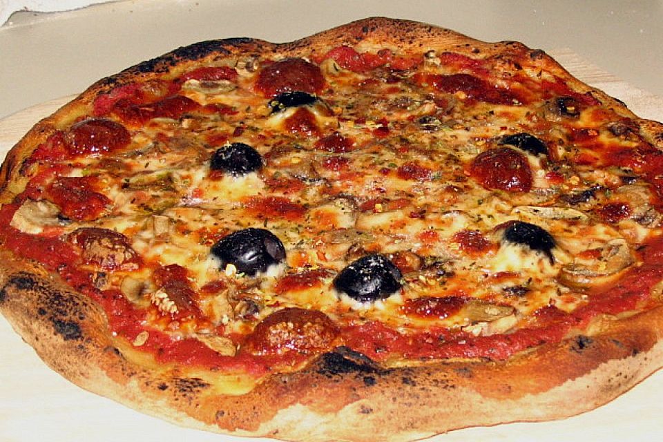 Pizza - Rezept für 8 Personen