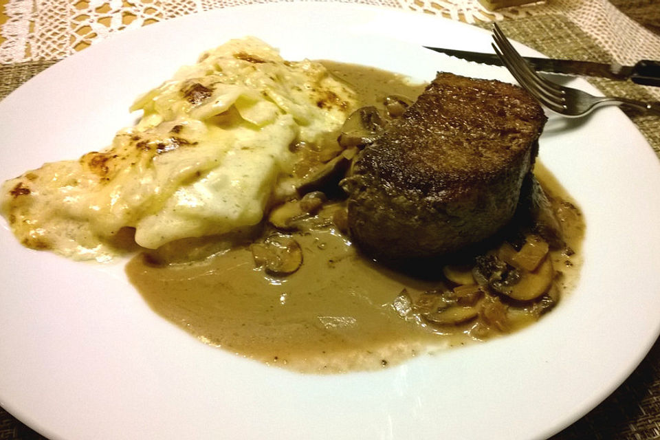 Steak Diana in Rotweinsauce