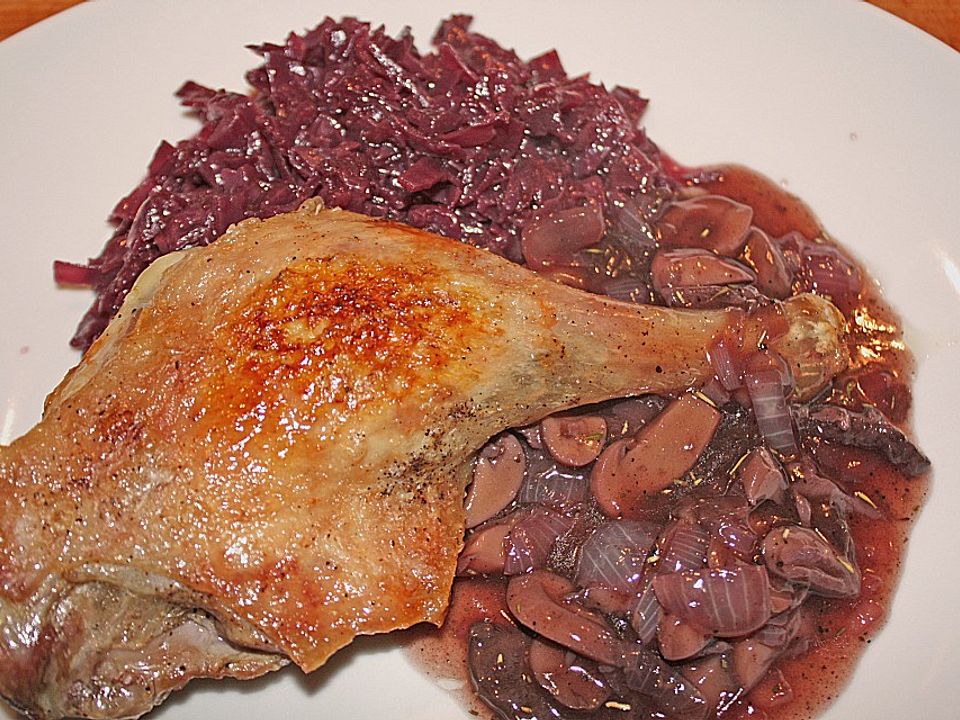 Entenkeulen mit Rotwein - Zwiebelsoße von dieter1954 | Chefkoch