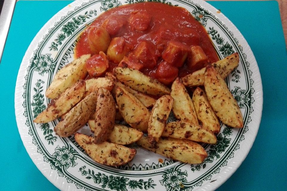 Fettarme Kartoffelspalten aus dem Ofen