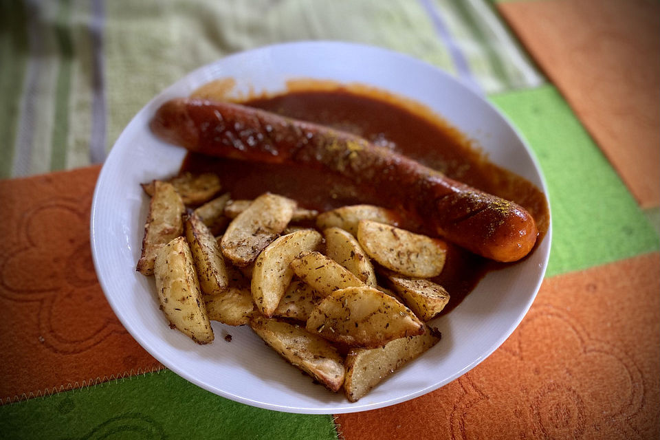 Fettarme Kartoffelspalten aus dem Ofen