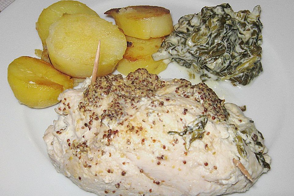 Putenbrustfilet mit Spinatfüllung aus dem Tischdampfgarer