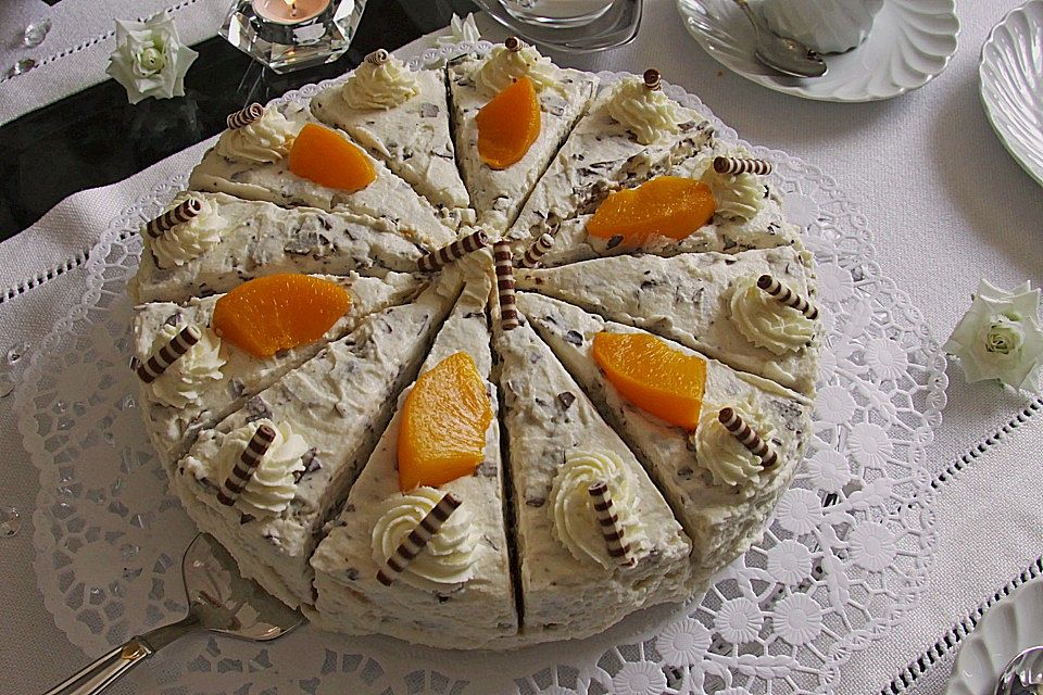 Pudding - Pfirsichtorte mit Knusperboden