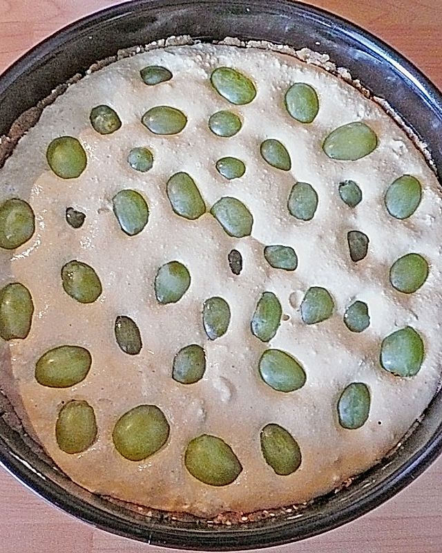 Vollkornkuchen mit grünen Trauben