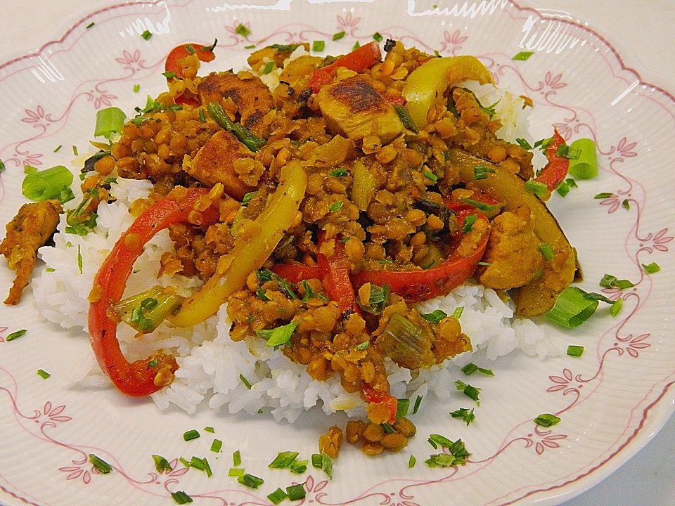 Hähnchenbrust mit Currylinsen von koepe50| Chefkoch