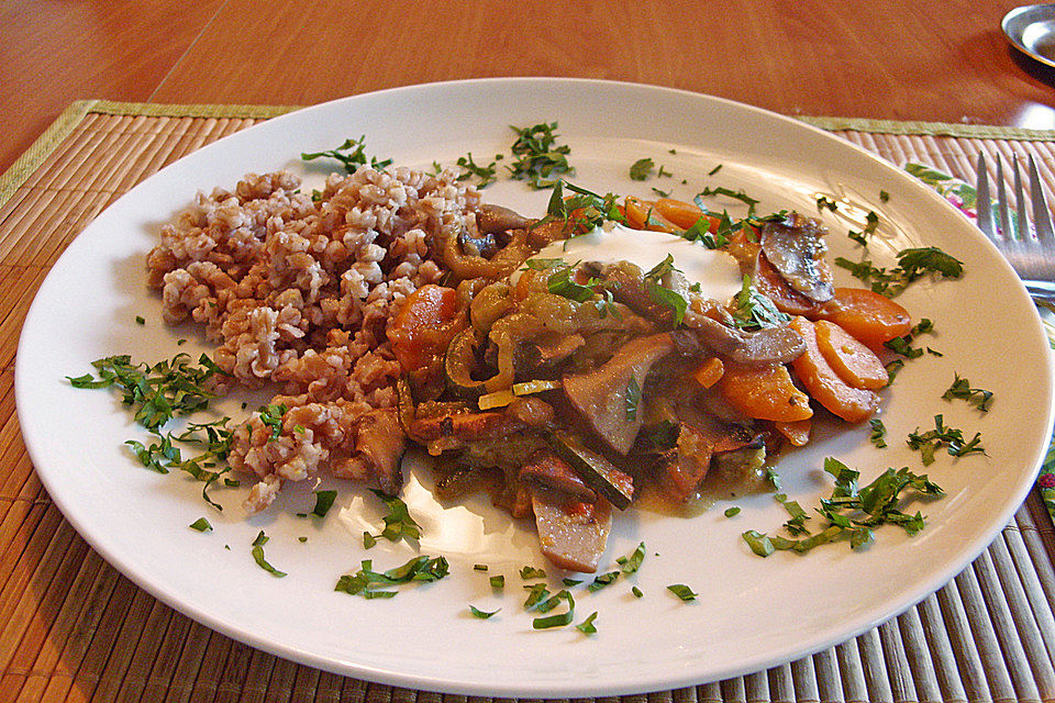 Zucchini - Pilz - Tomatenpfanne