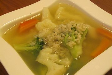 Hühnersuppe mit Gemüse und Reis