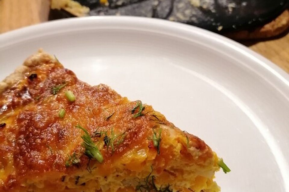 Kürbis - Fenchel - Quiche mit Weintrauben