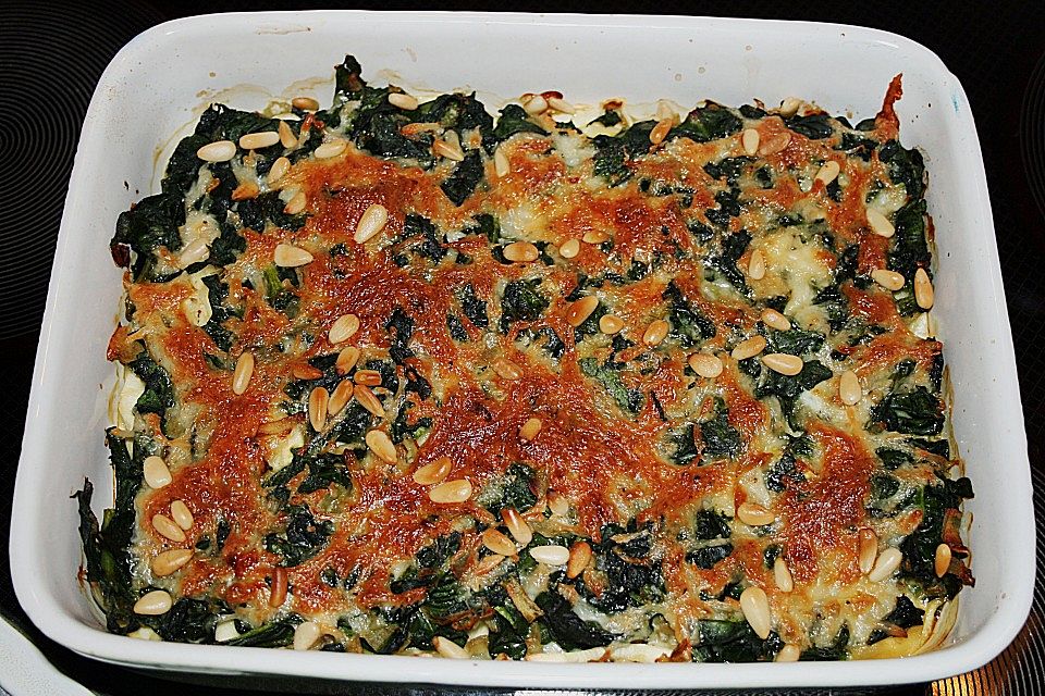 Pastinaken-Spinat-Gratin