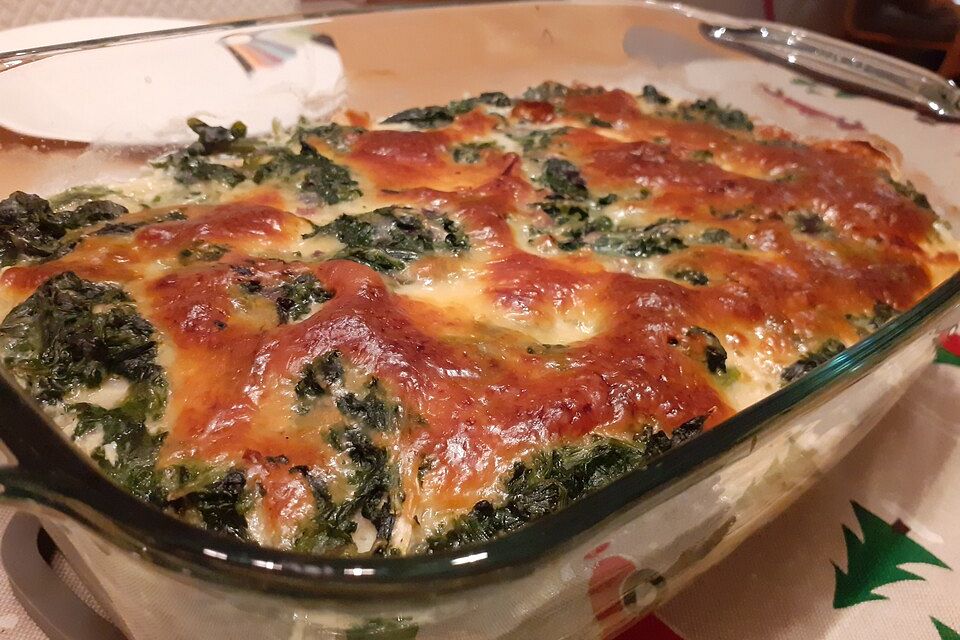 Pastinaken-Spinat-Gratin