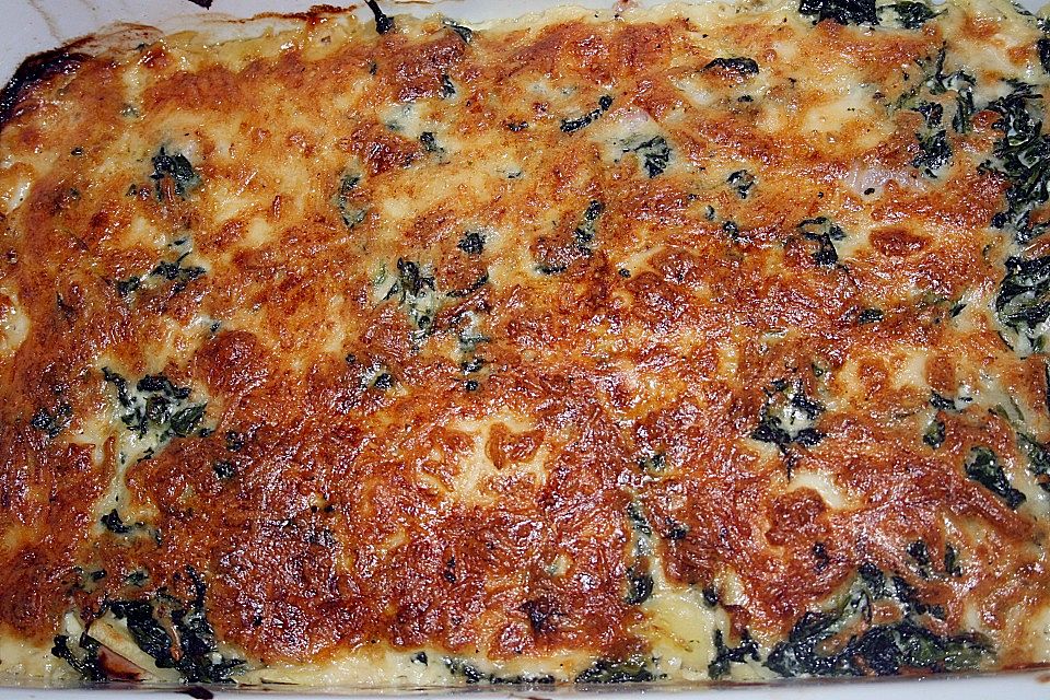 Pastinaken-Spinat-Gratin