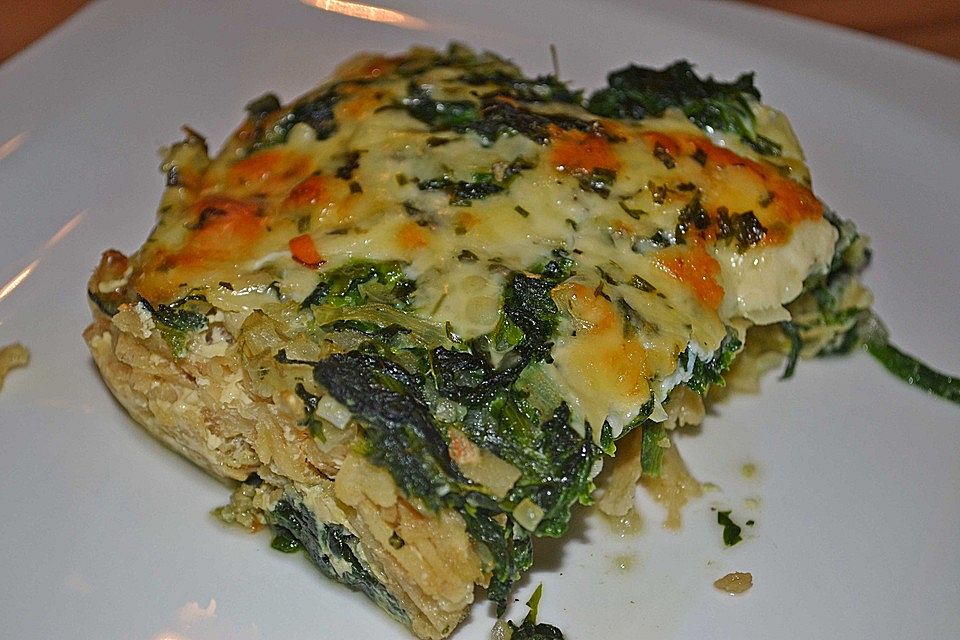 Pastinaken-Spinat-Gratin