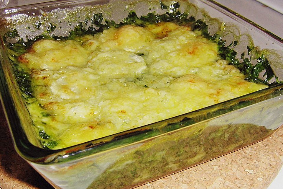 Pastinaken-Spinat-Gratin