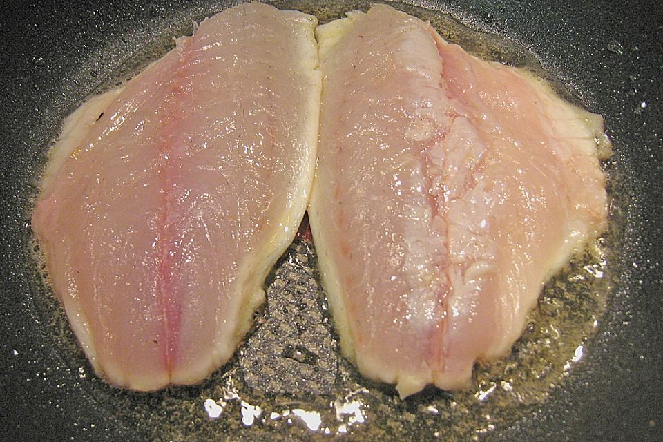 Doradenfilet auf gebratener Apfelscheibe mit Ingwerlinsen und Zitronengras Doradenfilet auf gebratener Apfelscheibe mit Ingwerlinsen und Zitronengras