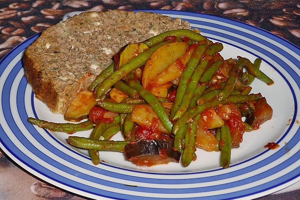 Hackbraten auf griechische Art