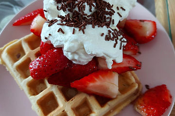 Waffeln mit Erdnussbutter
