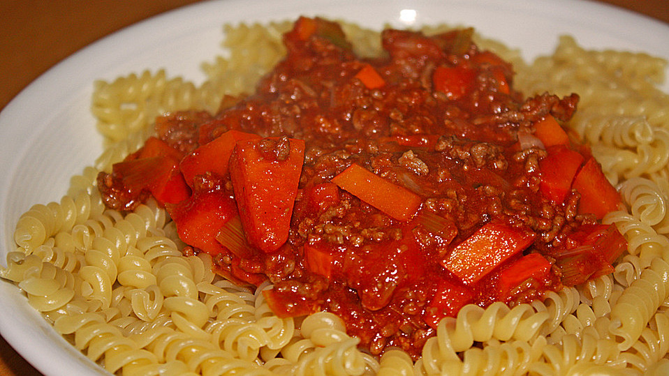Spaghetti mit Kürbis - Hacksoße von LadyLily