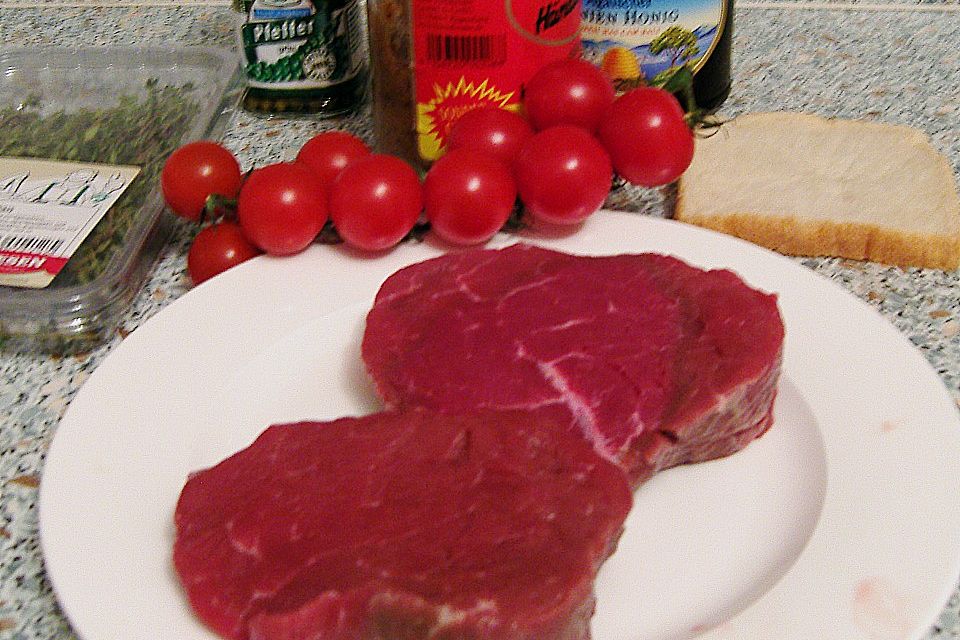 Filetsteak mit Senf - Honig - Pfefferkruste