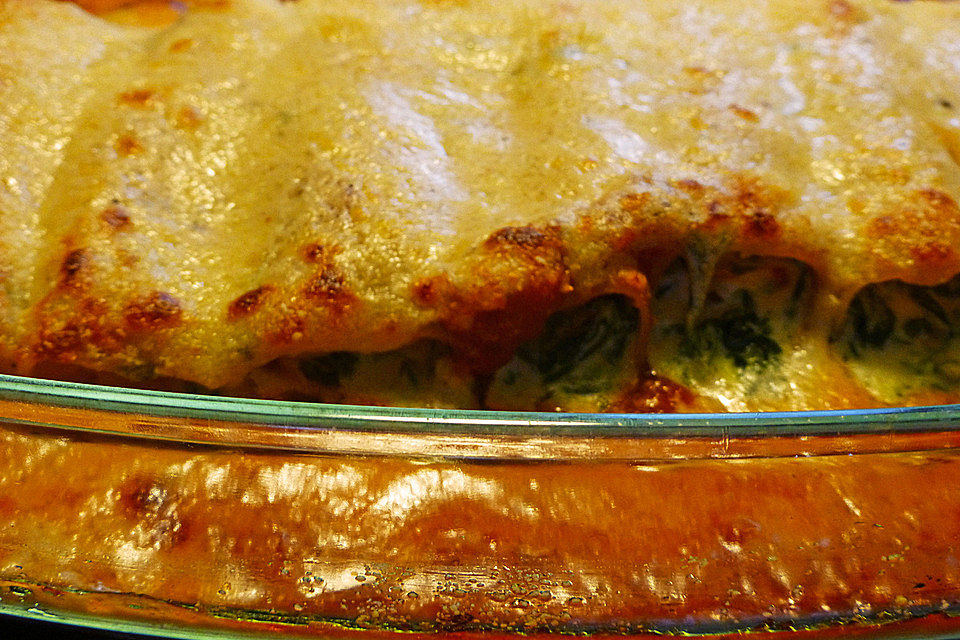 Cannelloni mit Ricotta und Spinat