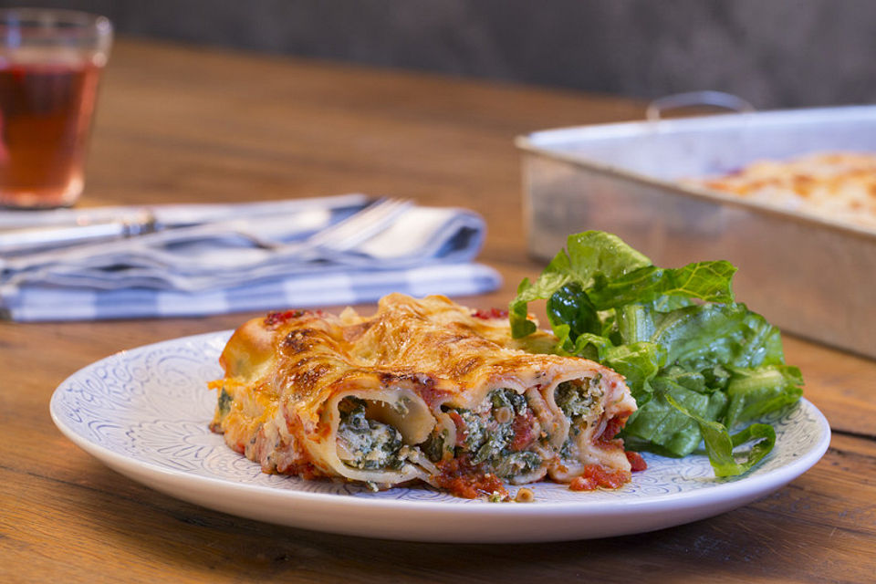 Cannelloni mit Ricotta und Spinat