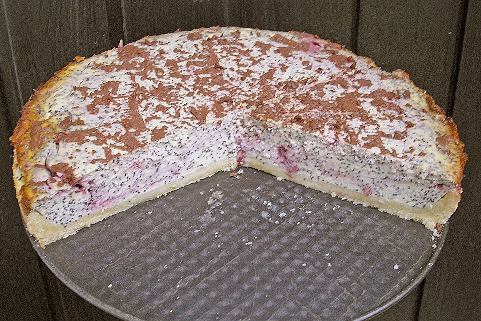 Mohn - Preiselbeer - Quark - Kuchen