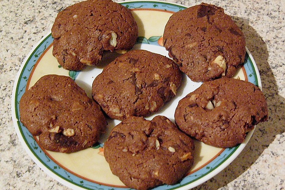 Bittersweet Chocolate Cookies with Pecans