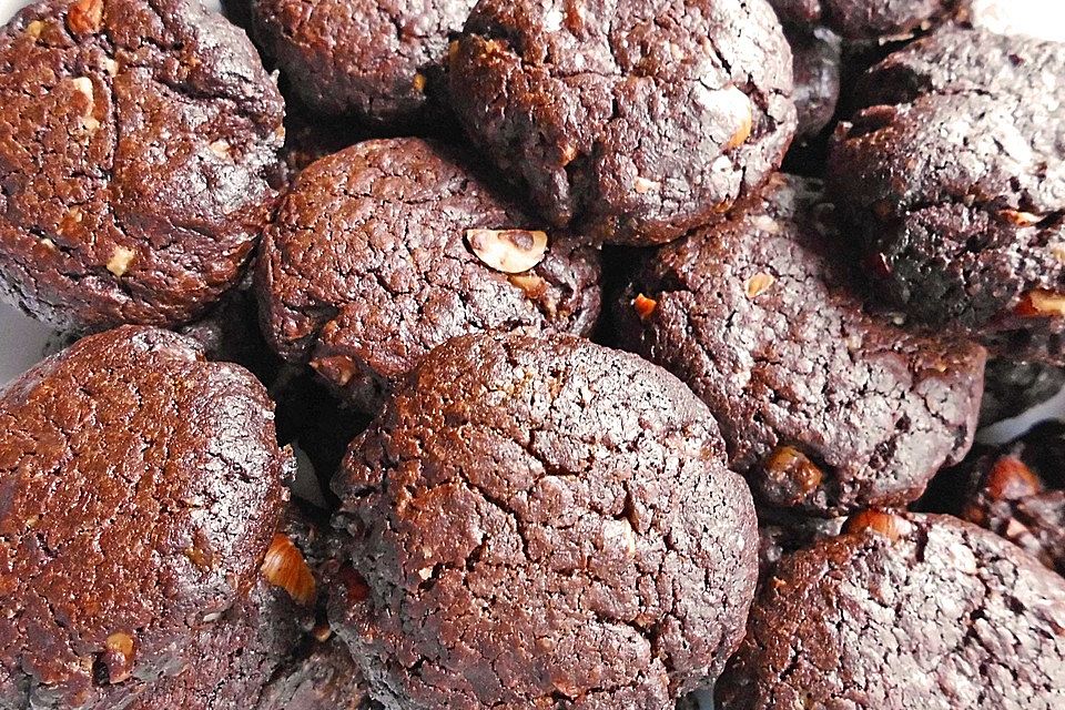 Bittersweet Chocolate Cookies with Pecans