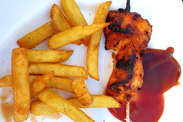 Hühnchenspieße mit Knoblauch - Tomaten - Marinade von locki1989| Chefkoch