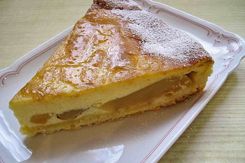 Käsekuchen mit Birnen