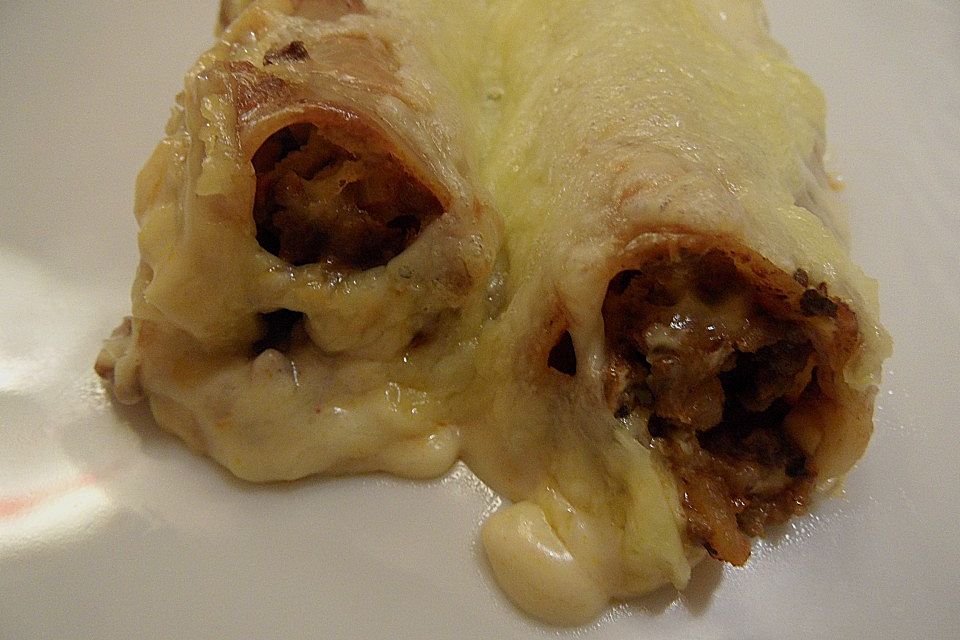 Cannelloni mit Hack - Schafskäse - Füllung