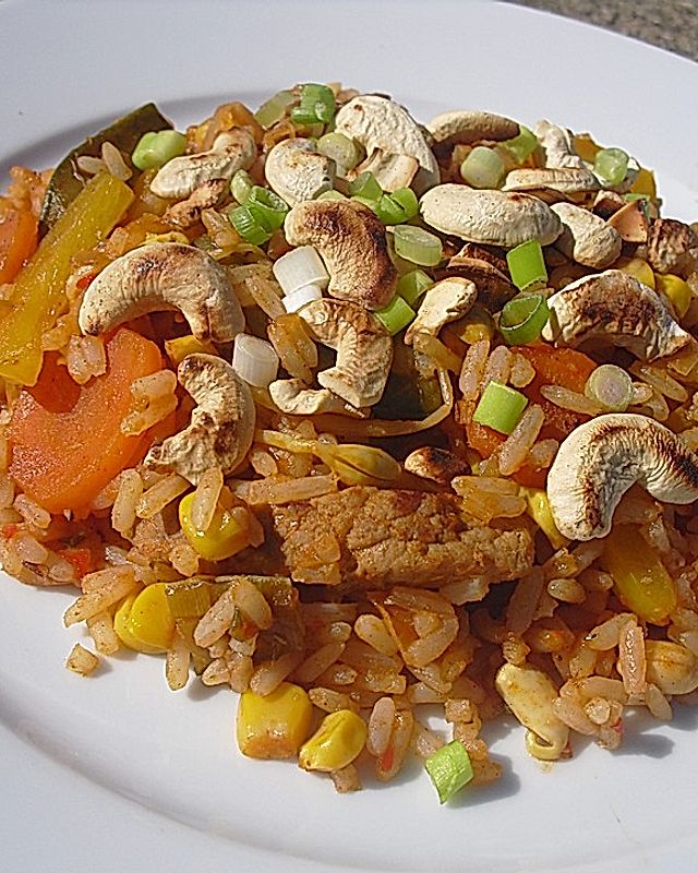 Chinesische Reis - Gemüse - Pfanne