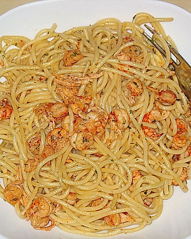 Spaghetti mit Krebsfleisch