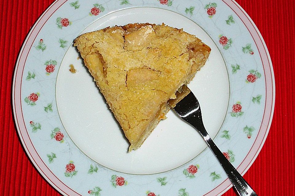 Apfelkuchen mit Rührteig und Streuseln