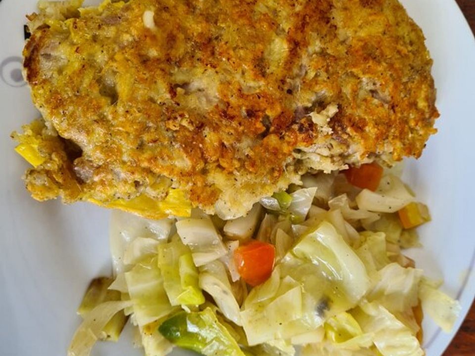 Schnitzel im Kartoffelmantel mit Spitzkohlgemüse| Chefkoch