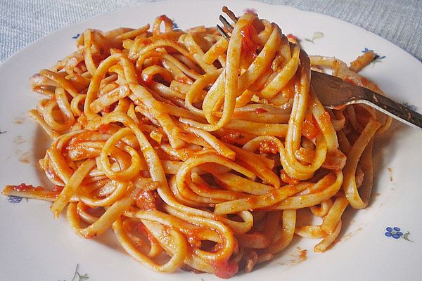 Spaghetti mit Fleisch - Tomaten - Sauce