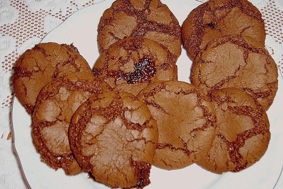 Schokoladen - Cookies mit Karamellkern Schokoladen - Cookies mit Karamellkern
