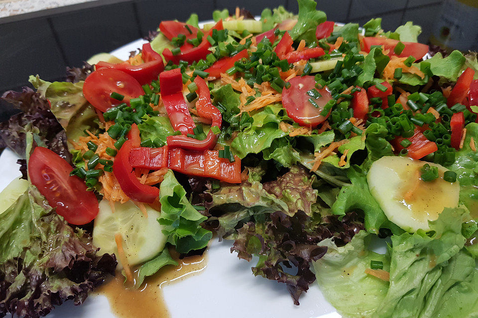 Bunter Salat mit Honig - Senf - Dressing