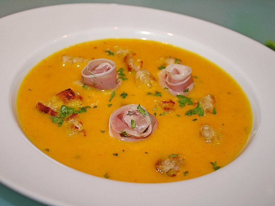 Möhren - Ingwer - Suppe mit Parmaschinken von Brathexe72| Chefkoch
