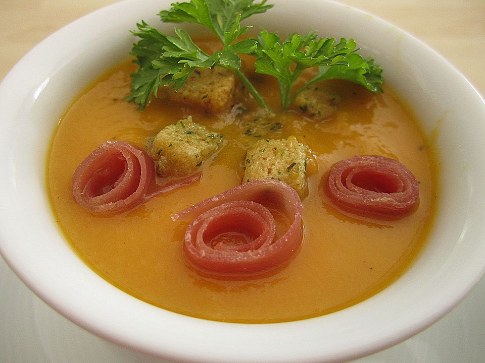Möhren - Ingwer - Suppe mit Parmaschinken von Brathexe72 | Chefkoch