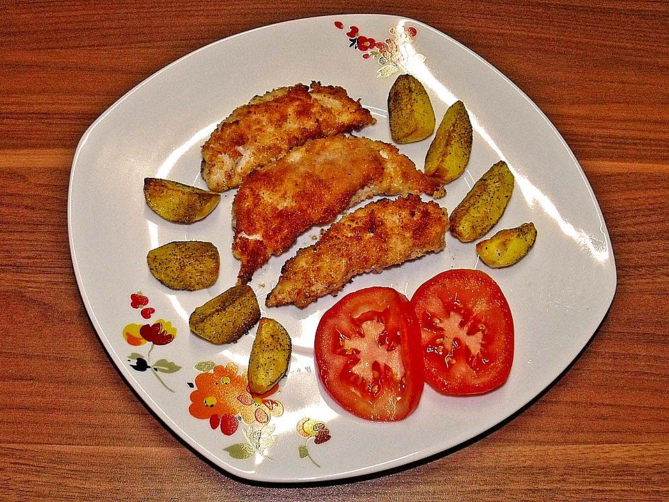 Hühnerschnitzel mit Haselnusspanade und Rosmarinkartoffel von rumiho ...