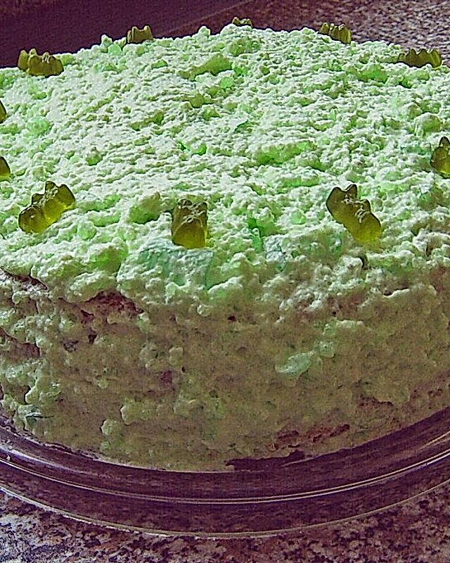 Grüne Götterspeise-Torte