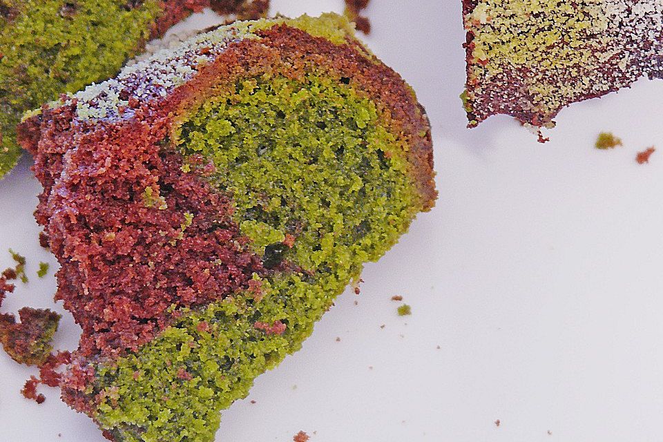 Marmorierter Matcha-Tee - Schokoladenkuchen